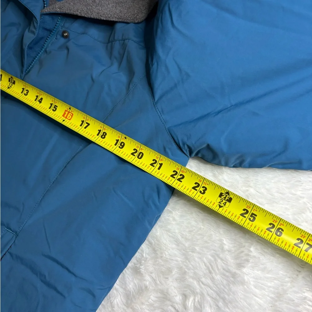 LL Bean Jacket Women XL Blue Teal Winter Fleece Lined Full Zip Mock Neck